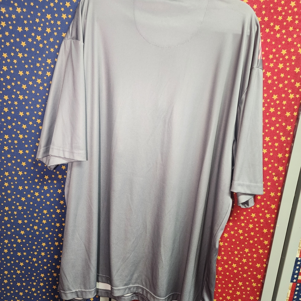 **Hogan Gray Striped Golf Polo with Subtle Pink Accent** - Picture 5 of 5